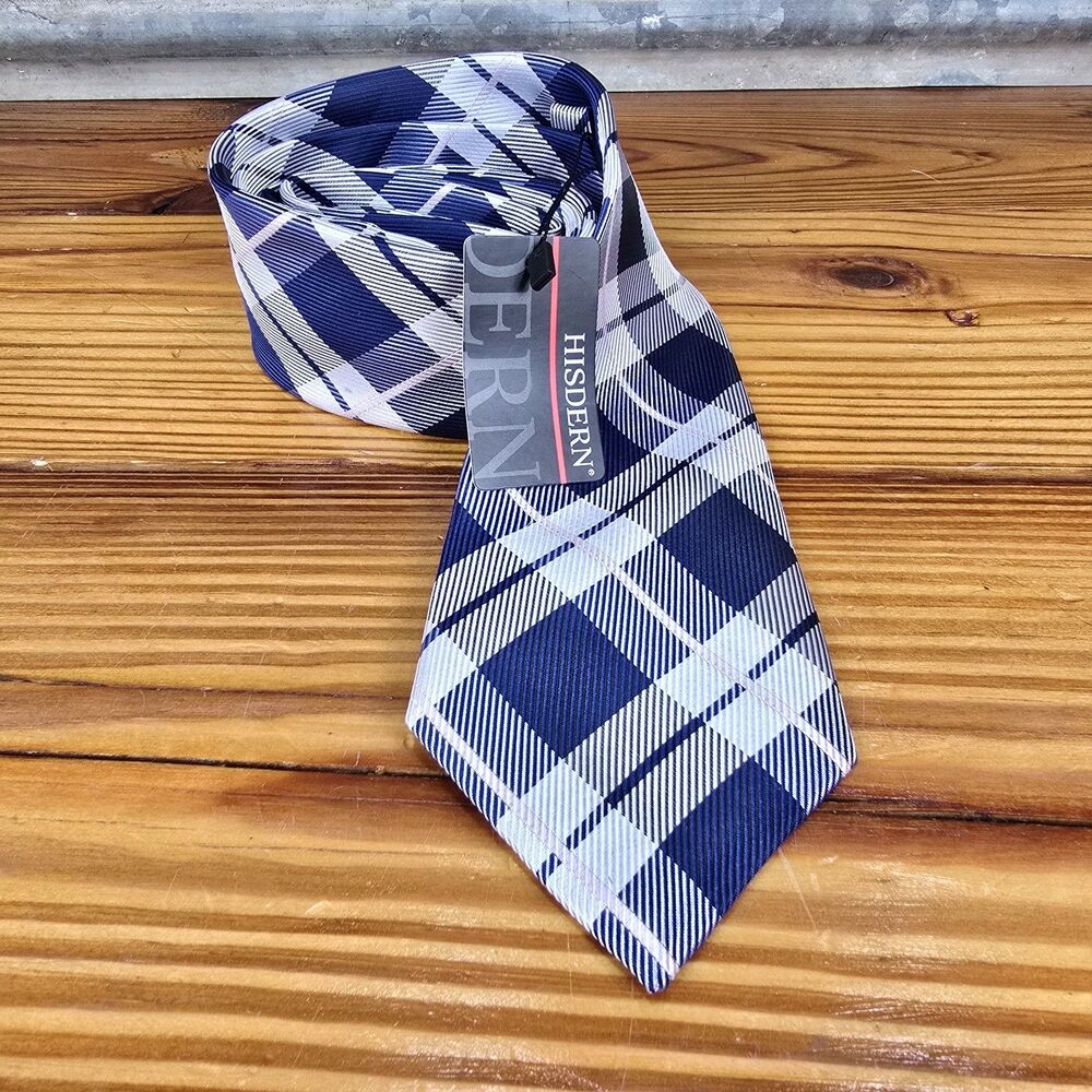 Hisdern Hand Made Formal Tie XL Blue/pink stripe 65" New